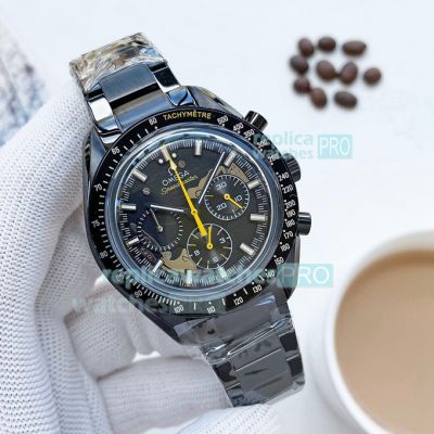 Replica Omega Speedmaster Dark Side of the Moon Yellow Second Hand Watch 44MM